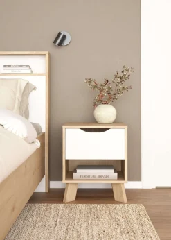 Home affaire Nachtkommode »Ikast, Nachttisch, Nachtschrank, Beistelltisch, Abstelltisch« 1 Schublade, Eingriffsmulden, Breite 40cm, Höhe 47 cm