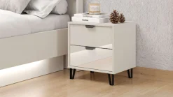 Home affaire Nachtkommode »Lucca Nachttisch, Nachtschrank, Trendfarbe cashmere, 48x40x52cm« 2 Schubladen mit Glasfront, FSC®-zertifizierter Holzwerkstoff