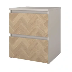 Home affaire Nachtkommode »Maise in Holzoptik mit elegantem Fischgrätmuster« Fischgrätdekorfronten für einen modernen Wohnstil