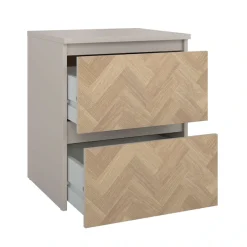 Home affaire Nachtkommode »Maise in Holzoptik mit elegantem Fischgrätmuster« Fischgrätdekorfronten für einen modernen Wohnstil
