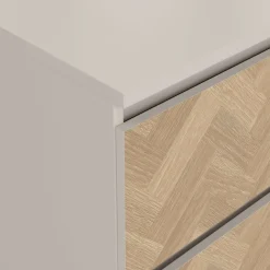 Home affaire Nachtkommode »Maise in Holzoptik mit elegantem Fischgrätmuster« Fischgrätdekorfronten für einen modernen Wohnstil