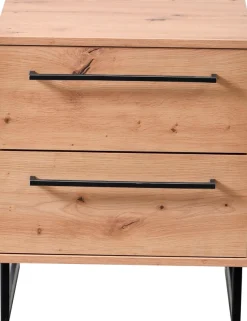 Home affaire Nachtkommode »Sardinia, Nachtschrank, Maße (B/T/H): 45,5/35/54 cm« FSC-zertifizierter Holzwerkstoff,mit 2 Schubladen, Metallgriffe und Metallfüße in Kufenform