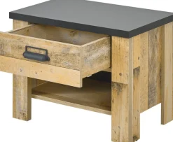 Home affaire Nachtkommode »SHERWOOD« mit Apothekergriff aus Metall, Schubkasten 