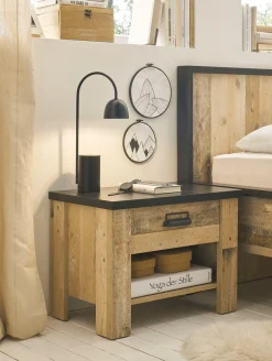 Home affaire Nachtkommode »SHERWOOD« mit Apothekergriff aus Metall, Schubkasten 