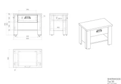 Home affaire Nachtkommode »SHERWOOD« mit Apothekergriff aus Metall, Schubkasten 