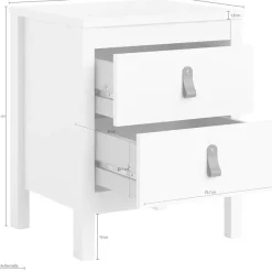 Home affaire Nachttisch »Nachtkommode, Nachtschrank, Beistelltisch« mit 2 Schubladen, Breite 44 cm, Höhe 54 cm