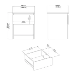 Home affaire Nachttisch »Naia, Nachtkommode, Nachtschrank, Beistelltisch« mit 1 Schublade, Breite 40 cm, Höhe 50 cm