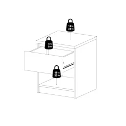 Home affaire Nachttisch »Naia, Nachtkommode, Nachtschrank, Beistelltisch« mit 1 Schublade, Breite 40 cm, Höhe 50 cm