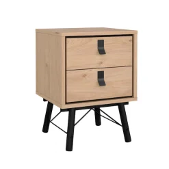Home affaire Nachttisch »RY« mit 2 Schubladen, Vollholzbeine, Höhe 60 cm