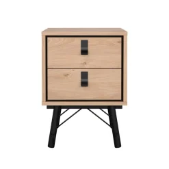 Home affaire Nachttisch »RY« mit 2 Schubladen, Vollholzbeine, Höhe 60 cm