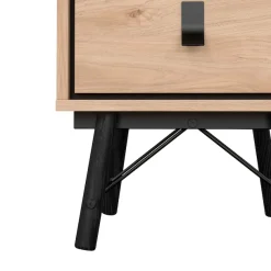 Home affaire Nachttisch »RY« mit 2 Schubladen, Vollholzbeine, Höhe 60 cm