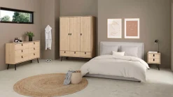 Home affaire Nachttisch »RY« mit 2 Schubladen, Vollholzbeine, Höhe 60 cm