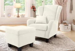 Home affaire Ohrensessel »Oliver, B: 92 cm, Sitzhöhe: 41 cm« 1 Zierkissen
