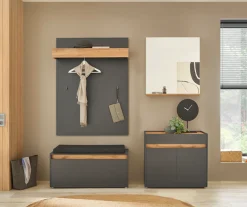 Home affaire Polsterbank »GiRON/CiTY, Garderobenbank mit Klappe, Sitzbank in vier Farben« 2 Stk. tlg. viel Stauraum, Platz für ca. 8 Paar Schuhe, 100 cm breit
