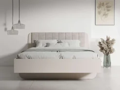 Home affaire Polsterbett »CLAREI mit gepolstertes Kopfteil, in 2 Breiten 160 und 180 cm« Bettgestell ohne Bettkasten und Matratze, gemütlich und modern