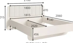 Home affaire Polsterbett »CLAREI mit gepolstertes Kopfteil, in 2 Breiten 160 und 180 cm« Bettgestell ohne Bettkasten und Matratze, gemütlich und modern