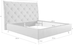 Home affaire Polsterbett »Maxime, in 4 Breiten bis 200cm, auch in Leder« Kopfteilhöhe 143 cm, belastbar bis 280 kg, auch in Überlänge 220cm