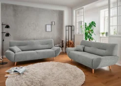 Home affaire Polstergarnitur »Drago, modern und zeitlos, aktuelle Formensprache, komfortabel« Set, 3-Sitzer und 2-Sitzer, 2 Stk. tlg. als Sessel/Polsterecke erhältlich, versch. Stoffe, inkl. 2 Zierkissen