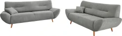 Home affaire Polstergarnitur »Drago, modern und zeitlos, aktuelle Formensprache, komfortabel« Set, 3-Sitzer und 2-Sitzer, 2 Stk. tlg. als Sessel/Polsterecke erhältlich, versch. Stoffe, inkl. 2 Zierkissen