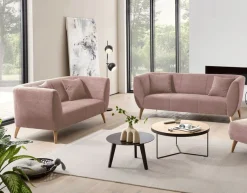 Home affaire Polstergarnitur »Lazio modern und bequem, schmale Armlehnen, tolle Detailverarbeitung« Set, 3-Sitzer und 2-Sitzer, 2 Stk. tlg. zwei verschiedene Fußfarben wählbar