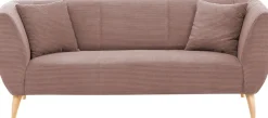 Home affaire Polstergarnitur »Lazio modern und bequem, schmale Armlehnen, tolle Detailverarbeitung« Set, 3-Sitzer und 2-Sitzer, 2 Stk. tlg. zwei verschiedene Fußfarben wählbar