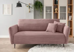 Home affaire Polstergarnitur »Lazio modern und bequem, schmale Armlehnen, tolle Detailverarbeitung« Set, 3-Sitzer und 2-Sitzer, 2 Stk. tlg. zwei verschiedene Fußfarben wählbar