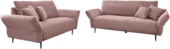 Home affaire Polstergarnitur »Lazio modern und bequem, schmale Armlehnen, tolle Detailverarbeitung« Set, 3-Sitzer und 2-Sitzer, 2 Stk. tlg. zwei verschiedene Fußfarben wählbar