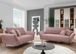 Home affaire Polstergarnitur »Lazio modern und bequem, schmale Armlehnen, tolle Detailverarbeitung« Set, 3-Sitzer und 2-Sitzer, 2 Stk. tlg. zwei verschiedene Fußfarben wählbar