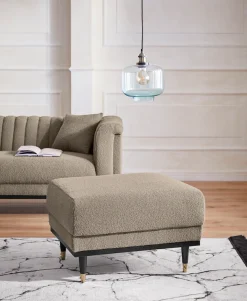 Home affaire Polsterhocker »Chamby New« im Bouclé-Strukturbezug