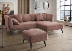 Home affaire Polsterhocker »Lazio modern und bequem, schmale Armlehnen, tolle Detailverarbeitung« zwei verschiedene Fußfarben wählbar