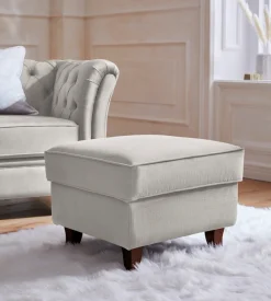 Home affaire Polsterhocker »Reims« echte Chesterfield-Knopfheftung, Samtoptik mich changierender Optik