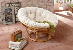Home affaire Rattanstuhl »Papasansessel« () aus geflochtenem Rattan, in verschiedenen Größen (80-110 cm)