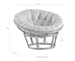 Home affaire Rattanstuhl »Papasansessel« () aus geflochtenem Rattan, in verschiedenen Größen (80-110 cm)