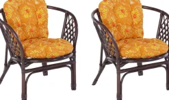 Home affaire Rattanstuhl »Rattansessel« () im 2er-Set aus Rattan und passenden Kissenauflagen, Breite 66 cm