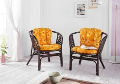 Home affaire Rattanstuhl »Rattansessel« () im 2er-Set aus Rattan und passenden Kissenauflagen, Breite 66 cm
