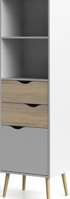 Home affaire Regal »Oslo Standregal, Aktenregal, Stauraumregal, Ablageregal,« mit 1 Tür, 2 Schubladen, 2 offenen Fächern