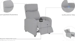 Home affaire Relaxsessel »JULINOR, TV-Sessel, Ruhesessel mit Schlaffunktion, Webstoff« Liegesessel mit manueller Relaxfunktion