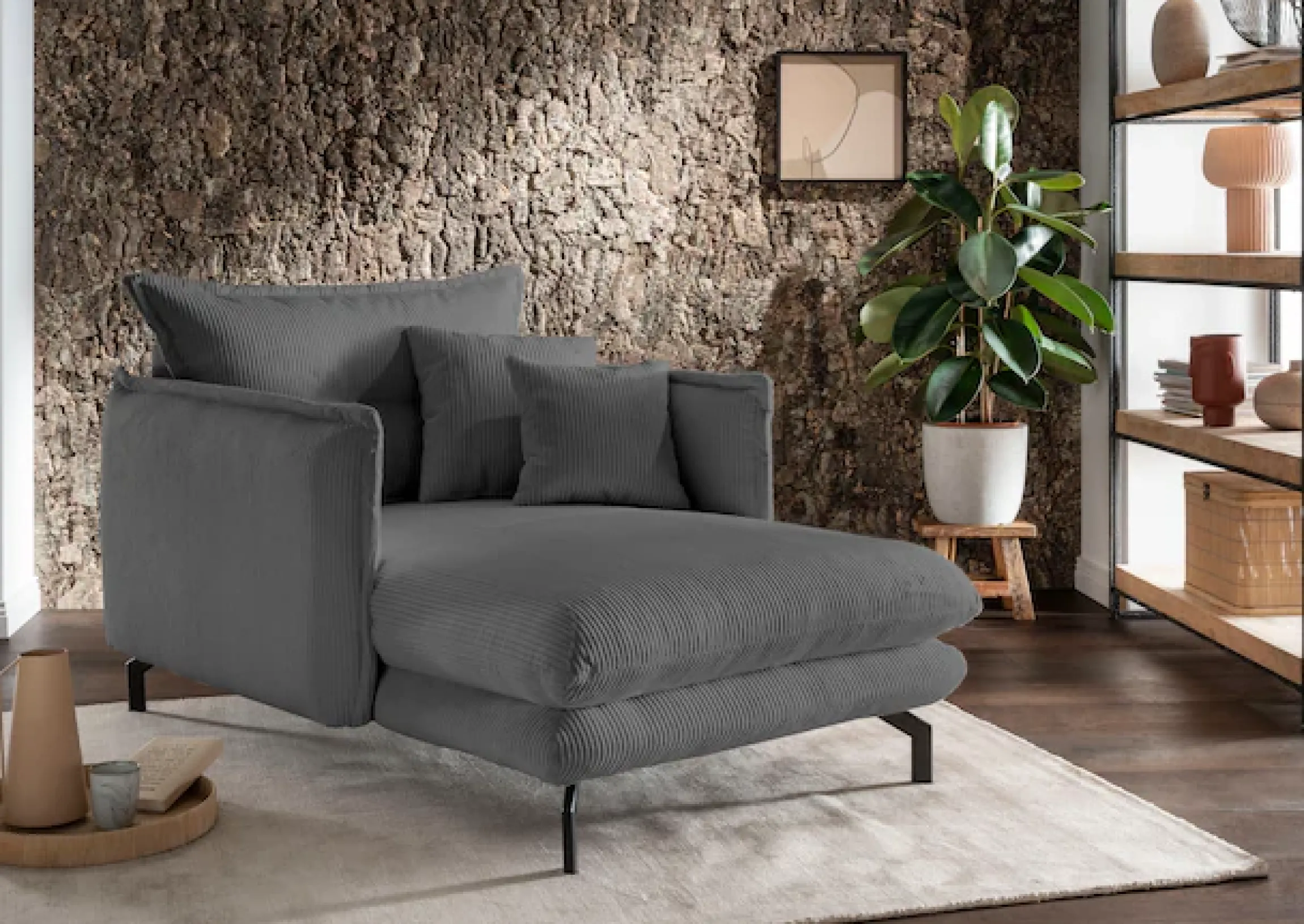 Home affaire Relaxsessel »Lazio modern und bequem, schmale Armlehnen, tolle Detailverarbeitung« zwei verschiedene Fußfarben wählbar