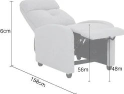 Home affaire Relaxsessel »VESOUL, TV-Sessel, Ruhesessel mit Schlaffunktion, Webstoff« Loungesessel mit manueller Relax- und Liegefunktion (105°-135°)
