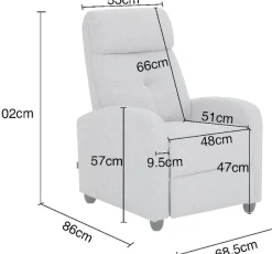 Home affaire Relaxsessel »VESOUL, TV-Sessel, Ruhesessel mit Schlaffunktion, Webstoff« Loungesessel mit manueller Relax- und Liegefunktion (105°-135°)