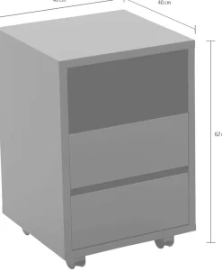 Home affaire Rollcontainer »Agapi« Bürocontainer im modernen Design, 40x40x62 cm, 2 Schubkästen
