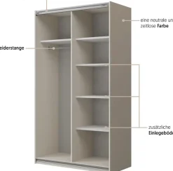 Home affaire Schiebetürenschrank »Cube Garderobenschrank incl.kompletter Innenausstattung« Moderner Kleiderschrank, Schiebetürenschrank, Garderobe