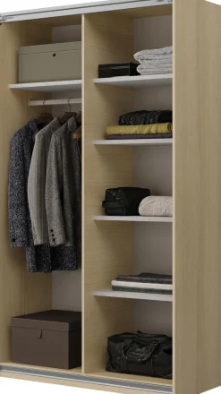Home affaire Schiebetürenschrank »Cube Garderobenschrank incl.kompletter Innenausstattung« Moderner Kleiderschrank, Schiebetürenschrank, Garderobe