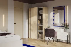 Home affaire Schiebetürenschrank »Cube Garderobenschrank incl.kompletter Innenausstattung« Moderner Kleiderschrank, Schiebetürenschrank, Garderobe