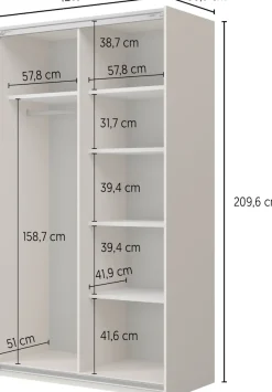 Home affaire Schiebetürenschrank »Cube Garderobenschrank incl.kompletter Innenausstattung« Moderner Kleiderschrank, Schiebetürenschrank, Garderobe