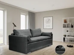 Home affaire Schlafsofa »Andrea, B: 218 cm, Liegel. 158x198 cm« Schlaffunktion & Bettkasten, Dauerschlafsofa mit Boxspring