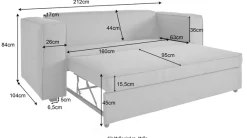 Home affaire Schlafsofa »Asmund, Design-Schlafsofa, komfortable Bedienung,« perfekter Sitzkomfort, Liegefläche 160/200 cm