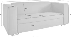 Home affaire Schlafsofa »Asmund, Design-Schlafsofa, komfortable Bedienung,« perfekter Sitzkomfort, Liegefläche 160/200 cm