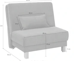 Home affaire Schlafsofa »Gina« vom Sofa zum Bett mit einem Handgriff, in 4 Breiten, Nierenkissen