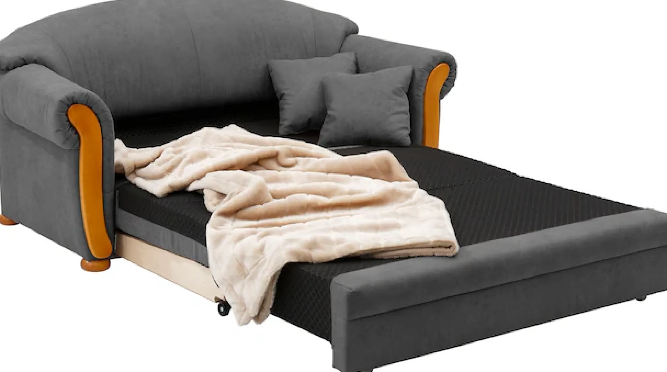 Home affaire Schlafsofa »Milano bequem, Federkern, Längsschläfer, Bettfunktion, Breite 174cm« Hoher Sitzkomfort mit Schlaffunktion und Bettkasten, incl. Zierkissen